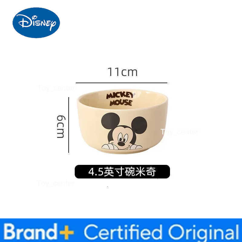 Disney Mickey Mouse Ceramic Bowl Child Dishes Cute Minnie Donald Winnie Tableware Piglet Tiger Kawaii Bowl Cartoon Kitchen Tools H260302