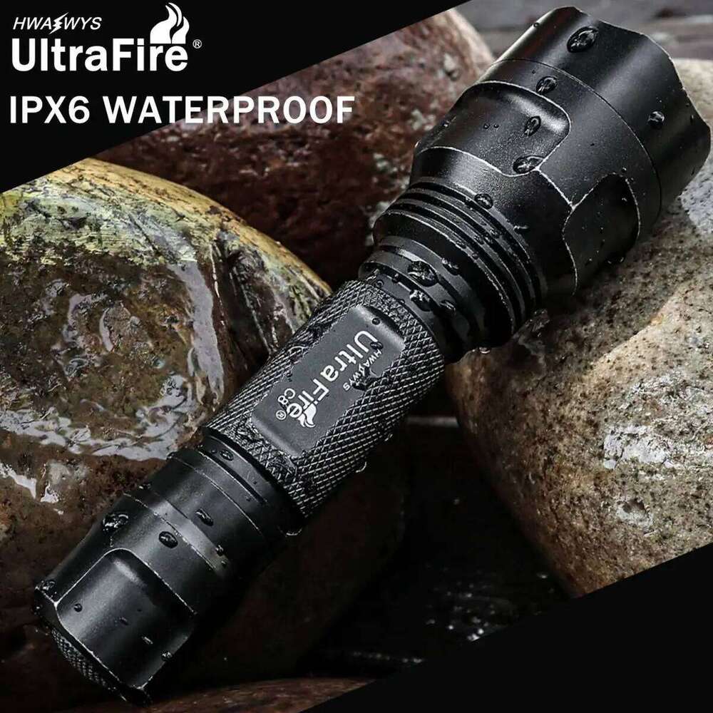 UltraFire C8 5 Mode Flashlight 1000LM High Brightness Long Range Tactical Camping Flashlights Outdoor Waterproof Torch Z260301