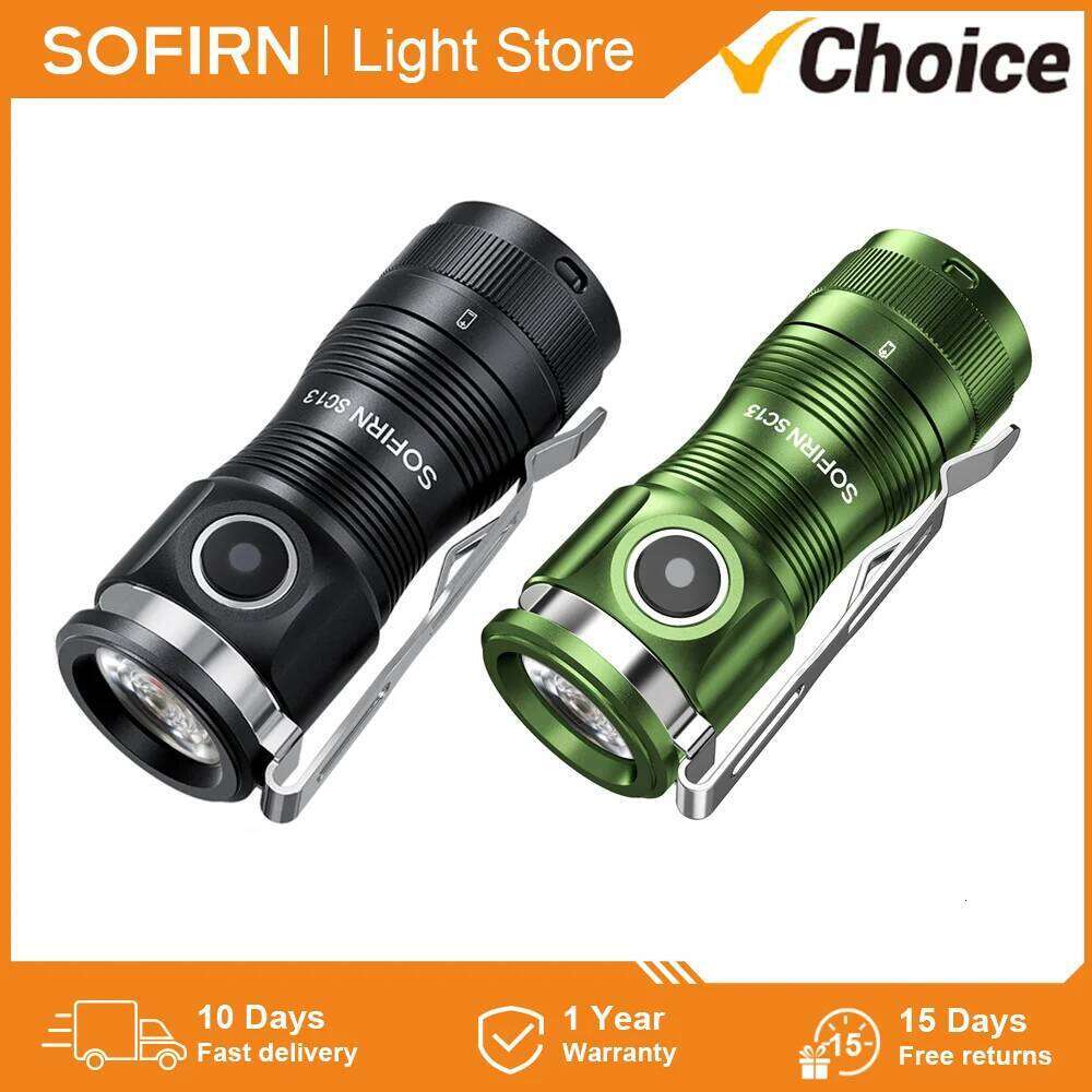 Sofirn SC13 SST40 6000K LED 1300lm Mini Tactical 18350 Flashlight 519A 5000K Keychain Emergency Torch Powerful Lamp Z260301