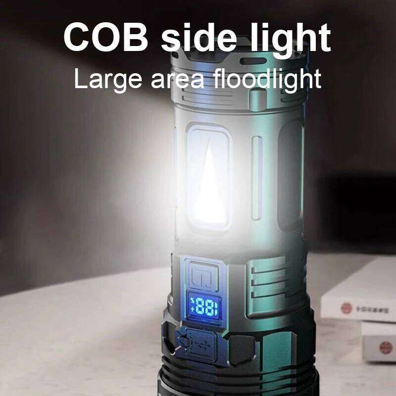 Powerful Flashlight 7 Lamp Beads Super Tactical With COB Side Light Camping Lantern USB Rechargeable Outdoor Torch Z260301