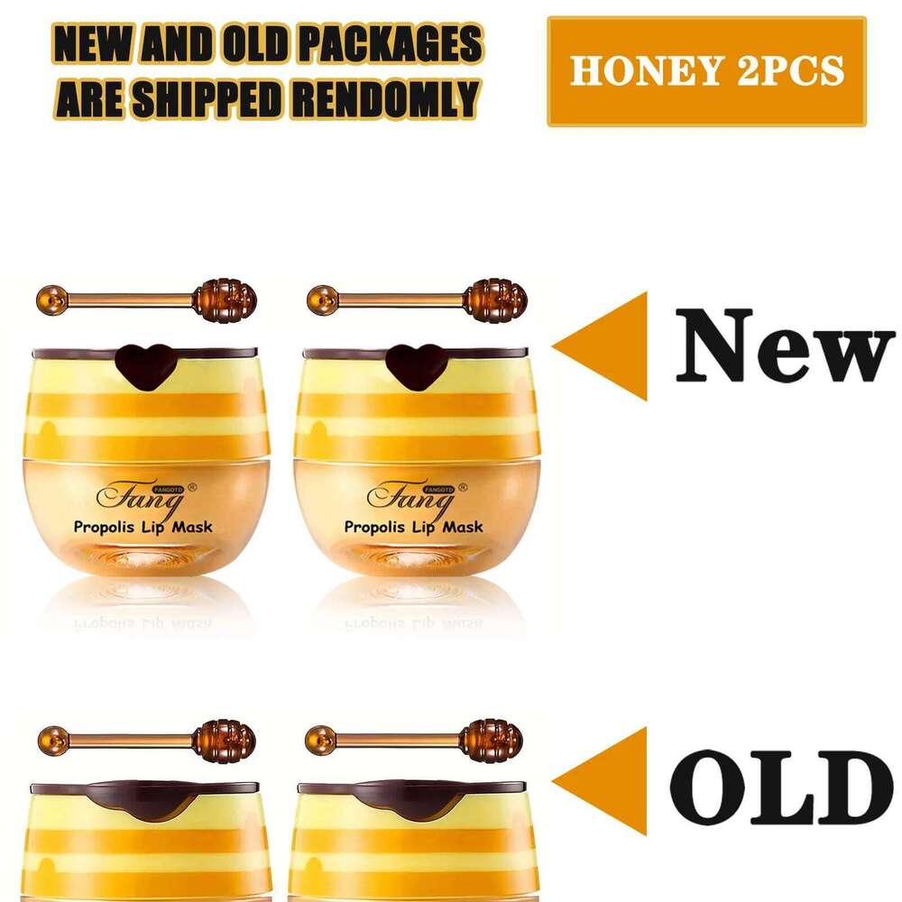2 Pack Bee Balm Balm, Exfoliating Hydrating & Prevention Dry and Cracked Scrubs Sleeping Mask Reduces Lip Lines H260302
