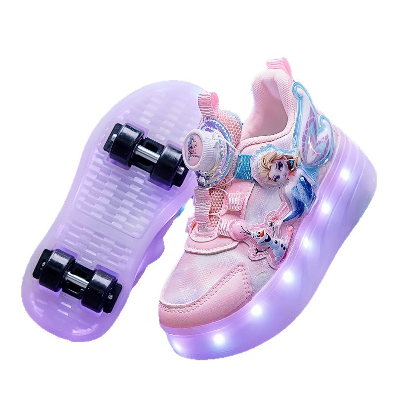 Free shipping Children Junior Roller Skate Shoes Kids Sneakers with 4 Boys Girls Wheels Shoes Running Adult Casual Boys Shoes size 28-37