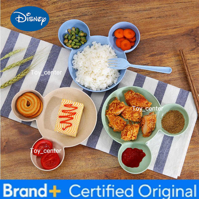 Disney Kid Cartoon Mouse Mickey Bowl Dishes Lunch Box Kid Baby Children Infant Baby Rice Feeding Bowl Plastic Snack Plate Tableware H260302