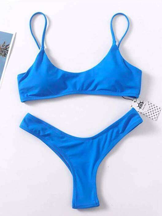Sexy Set Women Swimsuit Solid Bikini Backless Swimwear Low Waist Bathing Suit Female Brazilian Biquini Z260301