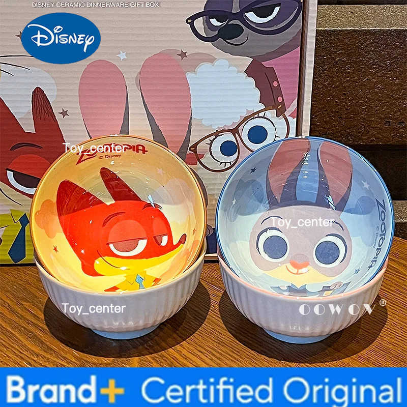 Disney Zootopia Judy Nick Ceramic Bowl Birthday Gift 2026 New Cartoon Style Girls Household Use Soup Rice Bowl Tableware Gift H260302