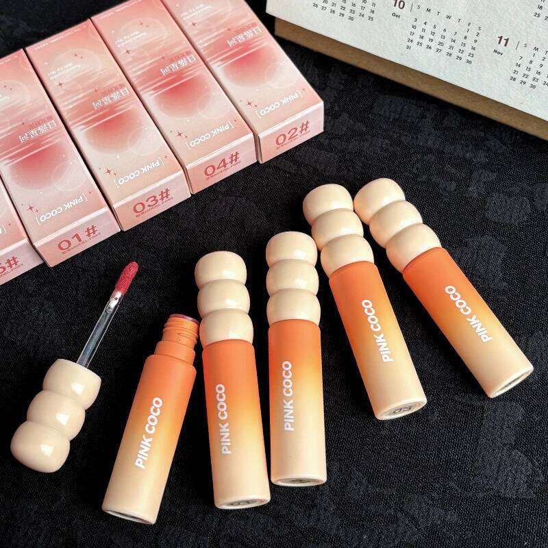 PINK COCO Sunset Galaxy Velvet Mud Low-saturation Tone Autumn and Winter Matte Lip Glaze H260302