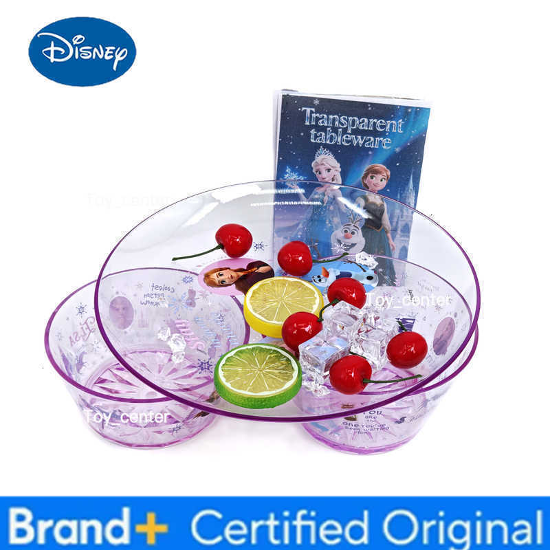Disney 1pc cartoon Frozen Anna Elsa and Olaf AS plastic transparent plate bowl family dinner and birthday party gift tableware H260302