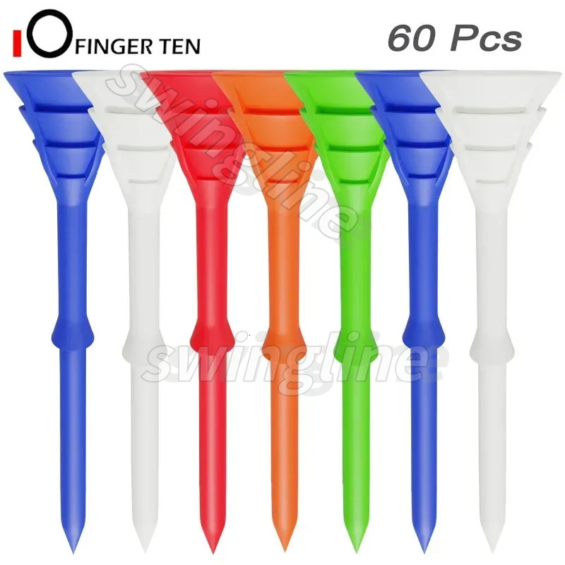 60 Pcs Upgrade Big Cup Golf Tees Plastic 8m Reduce Friction Bulk Reusable Colors Tee Ball Holder Accessories 231212