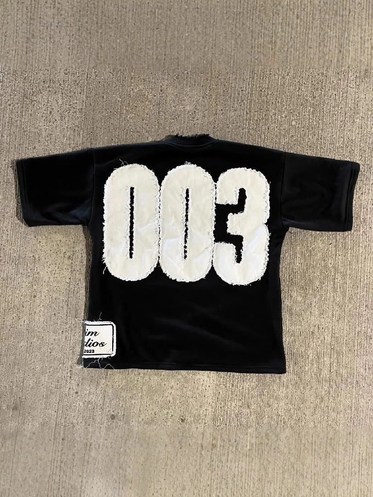Men's T-Shirts Harajuku Hip Hop Number Graphic Patch Oversized T Shirt Goth Cotton Short Sleeve Y2K Tops Men Women