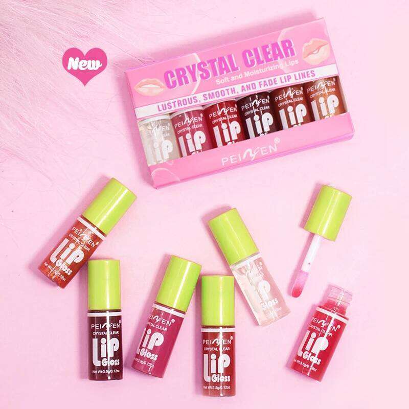 6PCS Moisturizing Gloss Transparent Oil Glaze Lip Plumper Hydrating Make Up Liquid Lipstick Set Cosmetics H260302