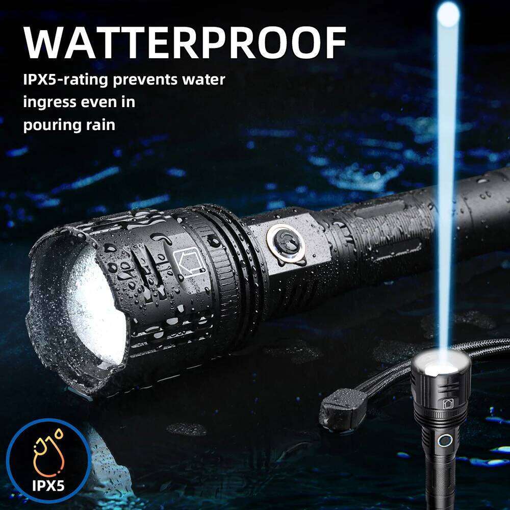 10000MAh Most Powerful USB Recharge Flash Light LED Flashlight Zoom Tactical Lantern Long Shot 26650 Torch Z260301