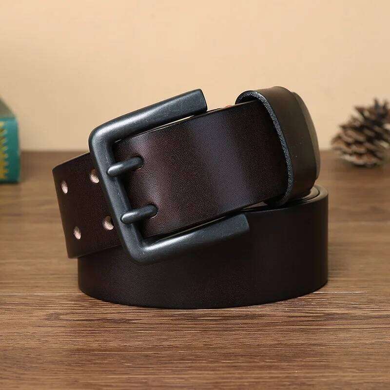 4.3CM widened double needle buckle men's genuine leather top layer cowhide retro youth versatile casual belt S260228