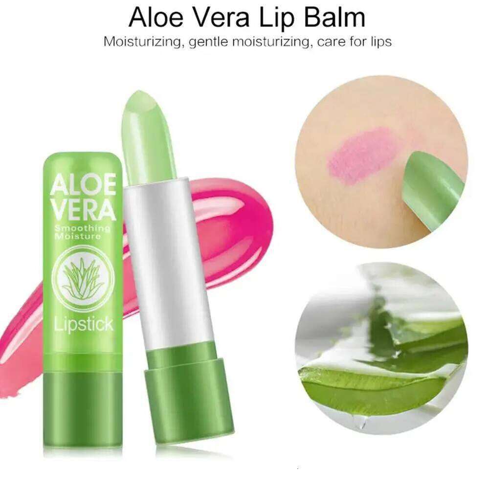 1/3/5PCS Moisture Lip Balm Aloe Vera Natural Lipbalm Temperature Changed Color Lipstick Long Lasting Nourish Lips Care Makeup H260302