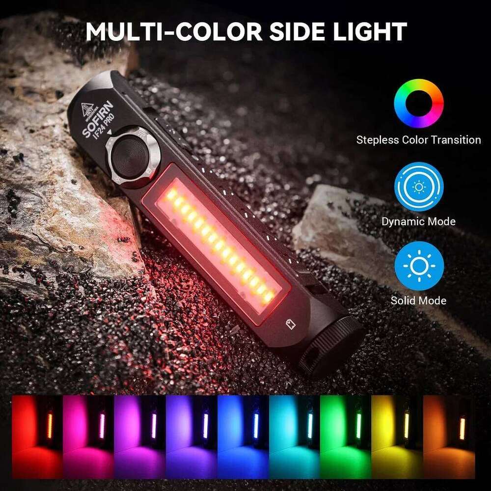 Sofirn IF24 PRO SFT40 Buck Driver RGB Light 1800lm 340m 18650 USB C Rechargeable Flashlights Flood Spot with Magnetic Z260301