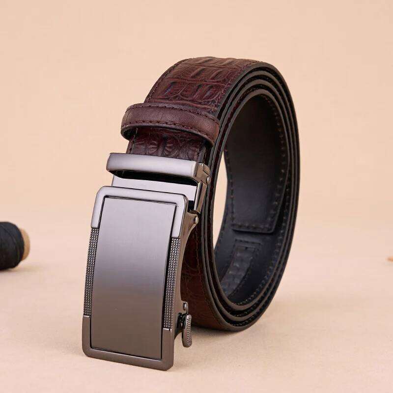 Men's genuine leather Automatic Cowboy Trousers Harness Waist strap Lined up brand Designer Stomach Medieval belt luxury S260228