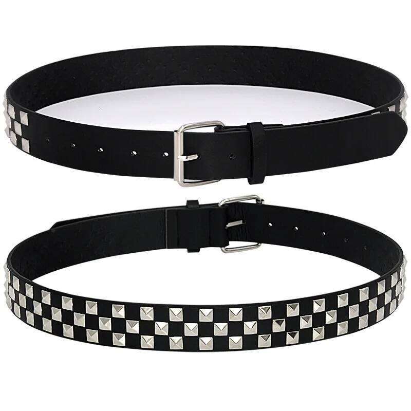 Shiny Pyramid Fashion Rivet Belt For Men&Women's Studded Punk Rock With Pin Buckle S260228