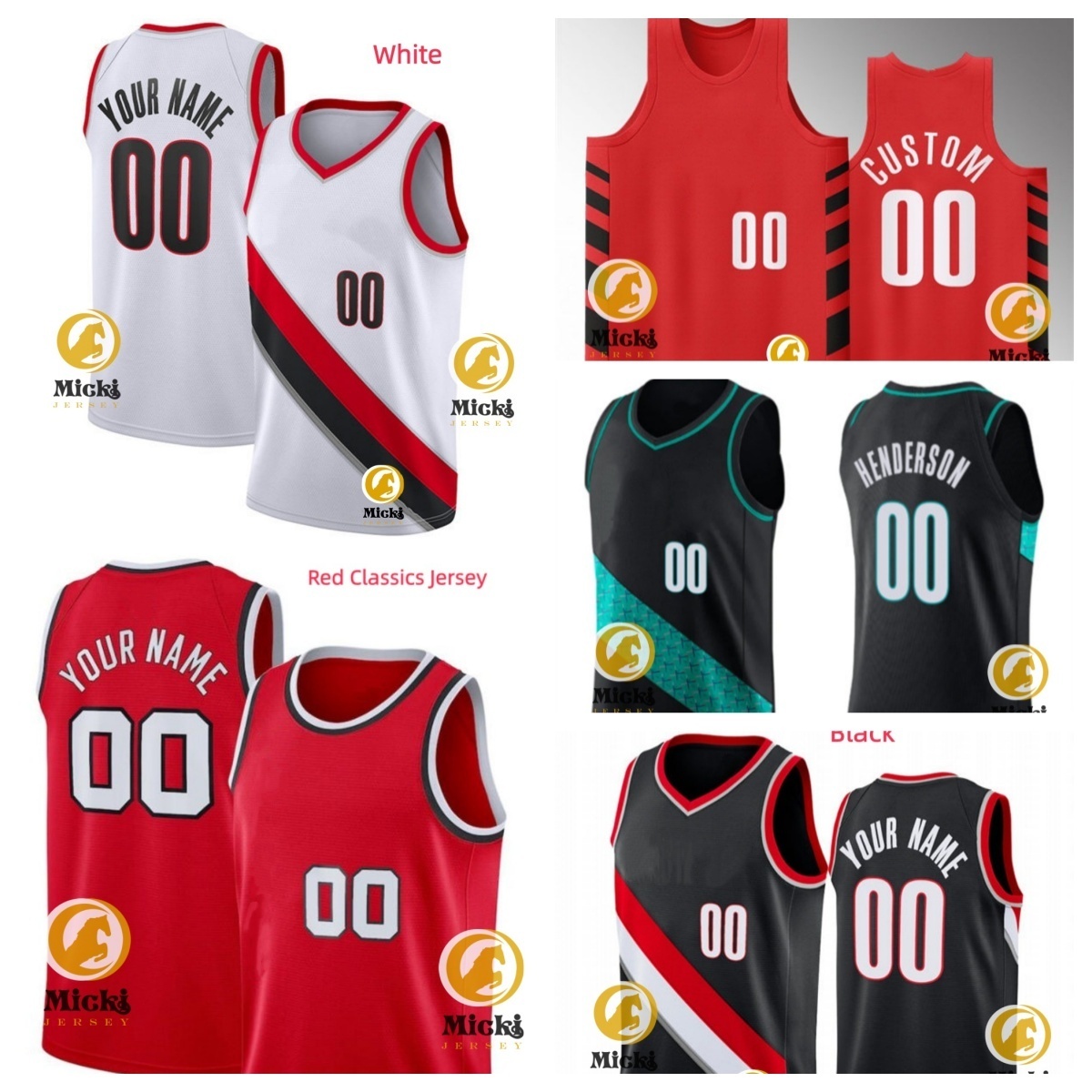Shaedon Sharpe 2026 Basketball Jersey 9 Jerami Grant 00 Scoot Henderson 8 Deni Avdija 16 Hansen Yang 4 Matisse Thybulle Jerseys Custom Stitched