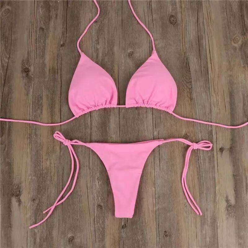 Summer Swimsuit Women Sexy Bikini Set Push-up Padded Bra Thong Two Pieces Swimwear Beachwear Bathing Suit female sexy swimsuits Z260301