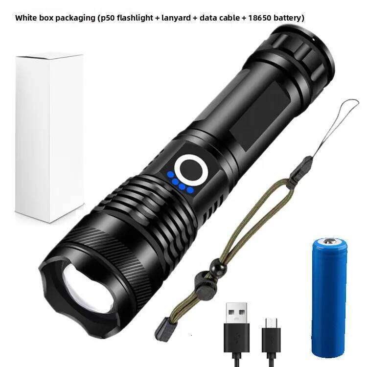 High-Intensity Flashlight: For Patrol & Camping, Outdoor Lighting, White Laser, Aluminum Alloy Body, Long-Range Beam Z260301