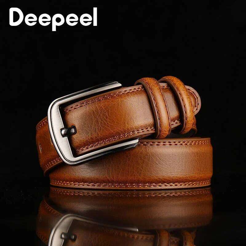 1Pc Deepeel 3.7*110-130cm Men's 2nd Cowskin Leather Belts Male Designer Business Waistband Crafts for Adults Jeans Accessories S260228