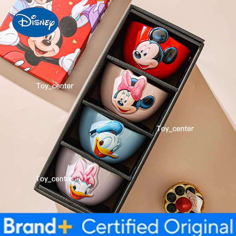 Disney Mickey And Friends Embossed Ceramic Bowl Plate Set 3d Cartoon Tableware Home Kitchen High Aesthetic Christmas Gift Box H260302