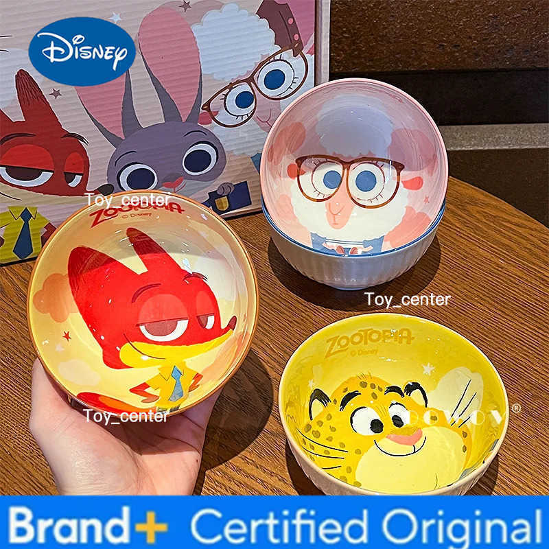 Disney Zootopia Judy Nick Ceramic Bowl Birthday Gift 2026 New Cartoon Style Girls Household Use Soup Rice Bowl Tableware Gift H260302