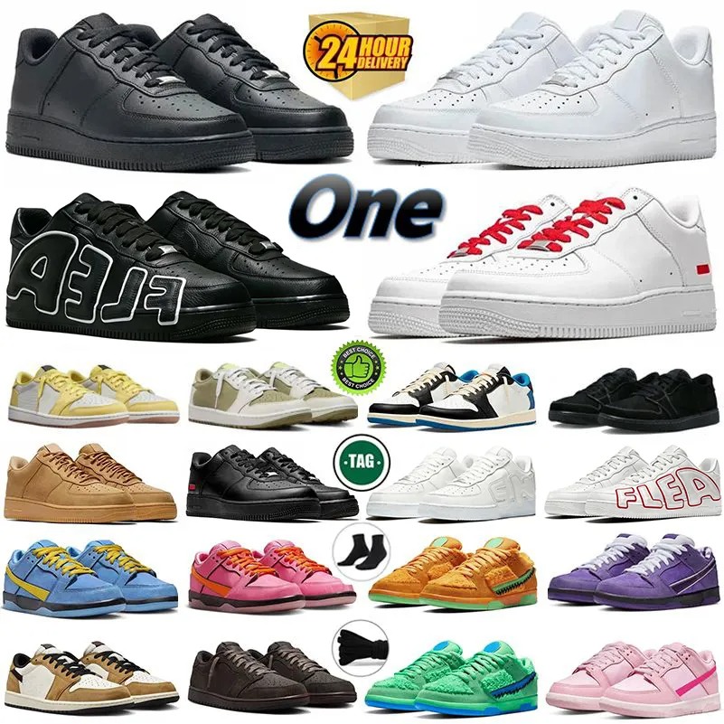 free shipping One for af1s mens casual shoes OG Classic 1 Triple white black cat low Khaki Leopard wheat Pale Ivory Spruce men women platform trainers sport sneaker