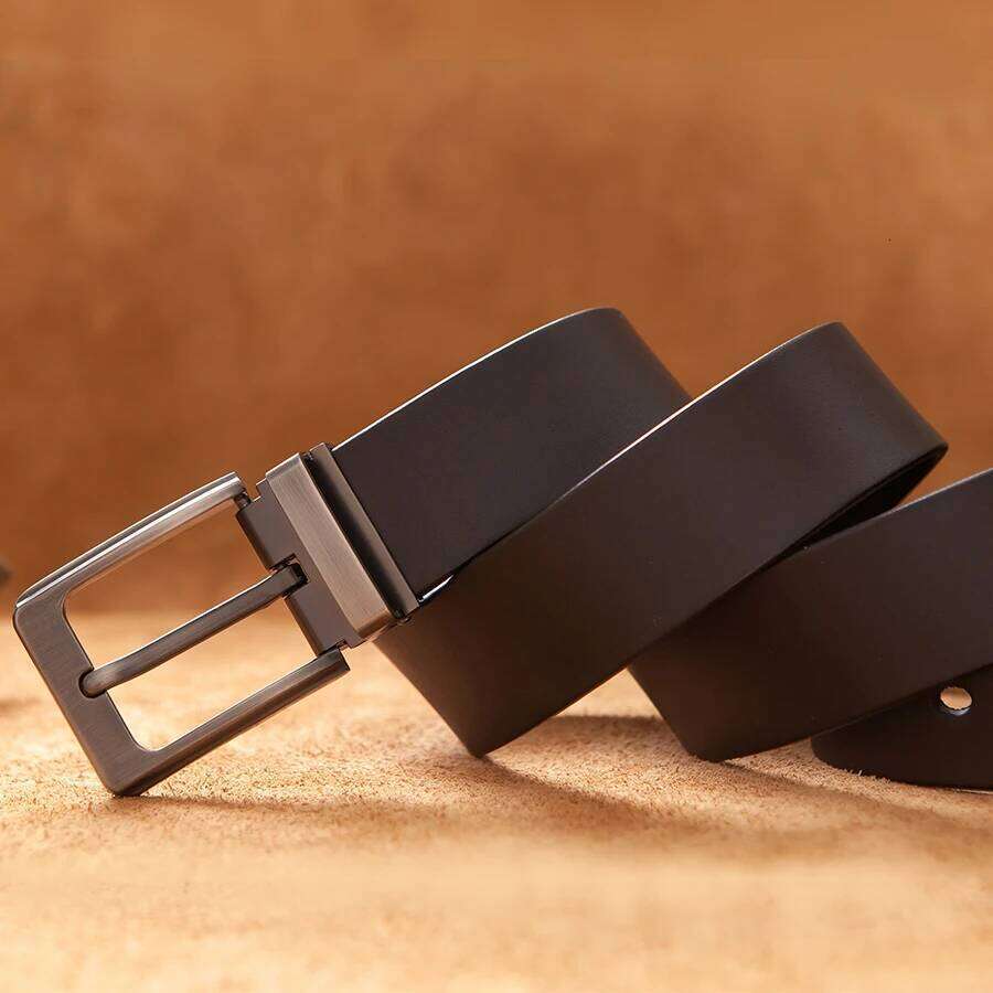 Cowhide Genuine Leather Belts for Men Male Pin Buckle Jeans Waist Mens Black Brown Commuter business Belt Ceinture Homme S260228