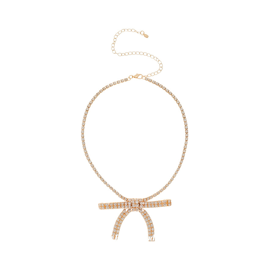 Super fairy-like diamond-encrusted bow pendant necklace, exquisite, sweet, elegant, and stylish collarbone chain, light luxury, niche, versatile acces - view 9