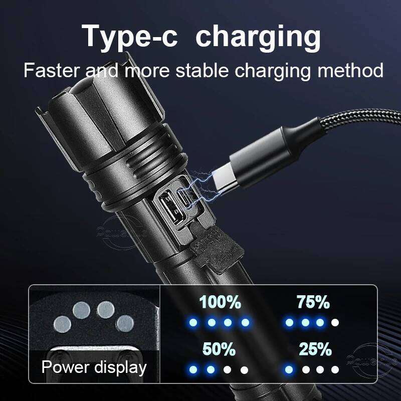 High Lumen Ultra Powerful Torch 600W LED Flashlight Army Tactical Flashlights Long Range Light Outdoor Fishing Camping Lamp Z260301