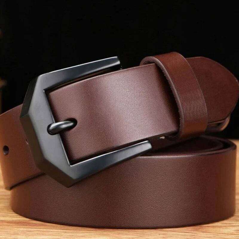 Men Leather Belt Clips Copper Needle Buckle Fashionable Casual Style Business Versatile Simple High-end Feel S260228