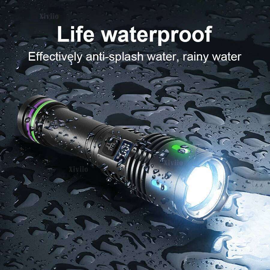 98000000LM 1200W LED Strong Light Flashlight Type-c Rechargeable Lamp Long Range 4500m Tactical Torch Super Powerful Flashlights Z260301