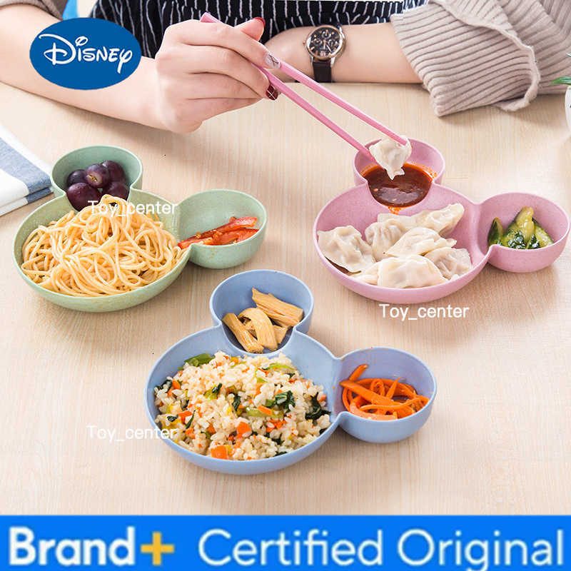 Disney Kid Cartoon Mouse Mickey Bowl Dishes Lunch Box Kid Baby Children Infant Baby Rice Feeding Bowl Plastic Snack Plate Tableware H260302
