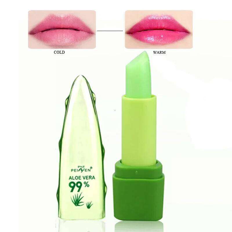 99% ALOE VERA Moistourizing Lips Batom Jelly Long Lasting Temperature Change Color Lipstick Makeup H260302