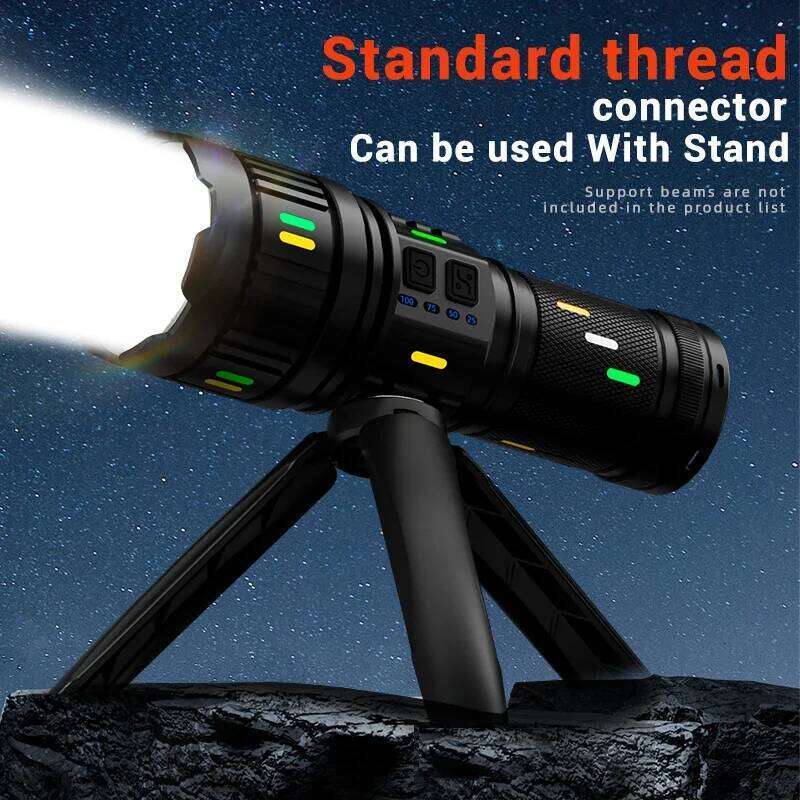 30W High Strong Power Flashlights Tactical Emergency Spotlights Telescopic Zoom Built-in Battery USB Rechargeable Camping Torch Z260301