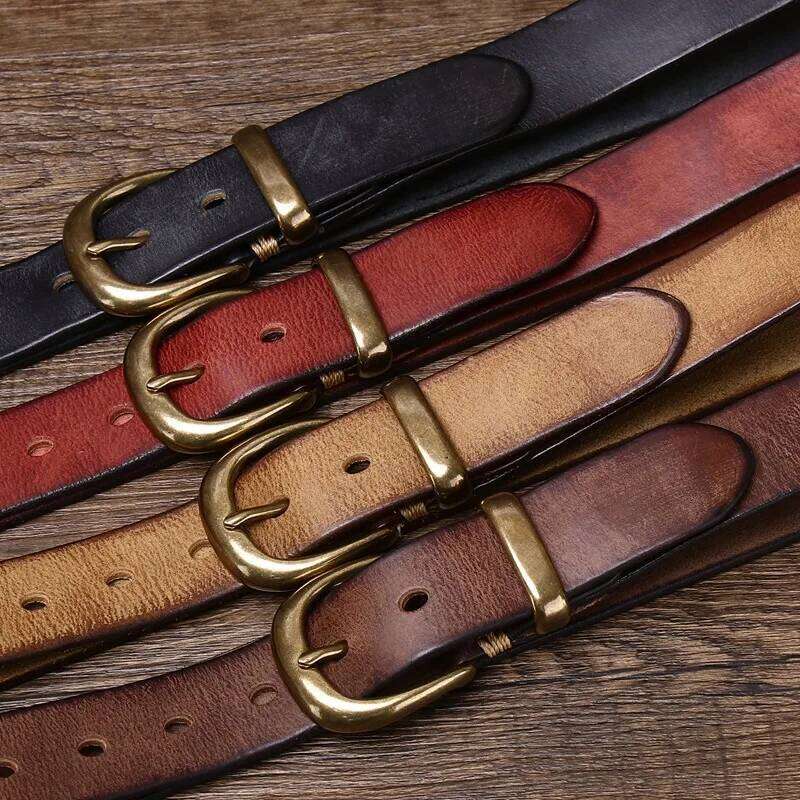 3.3CM Leather Needle Buckle Retro To Do Old Korean Version of All Matching Men's and Women's Denim Belt Lovers Luxury S260228