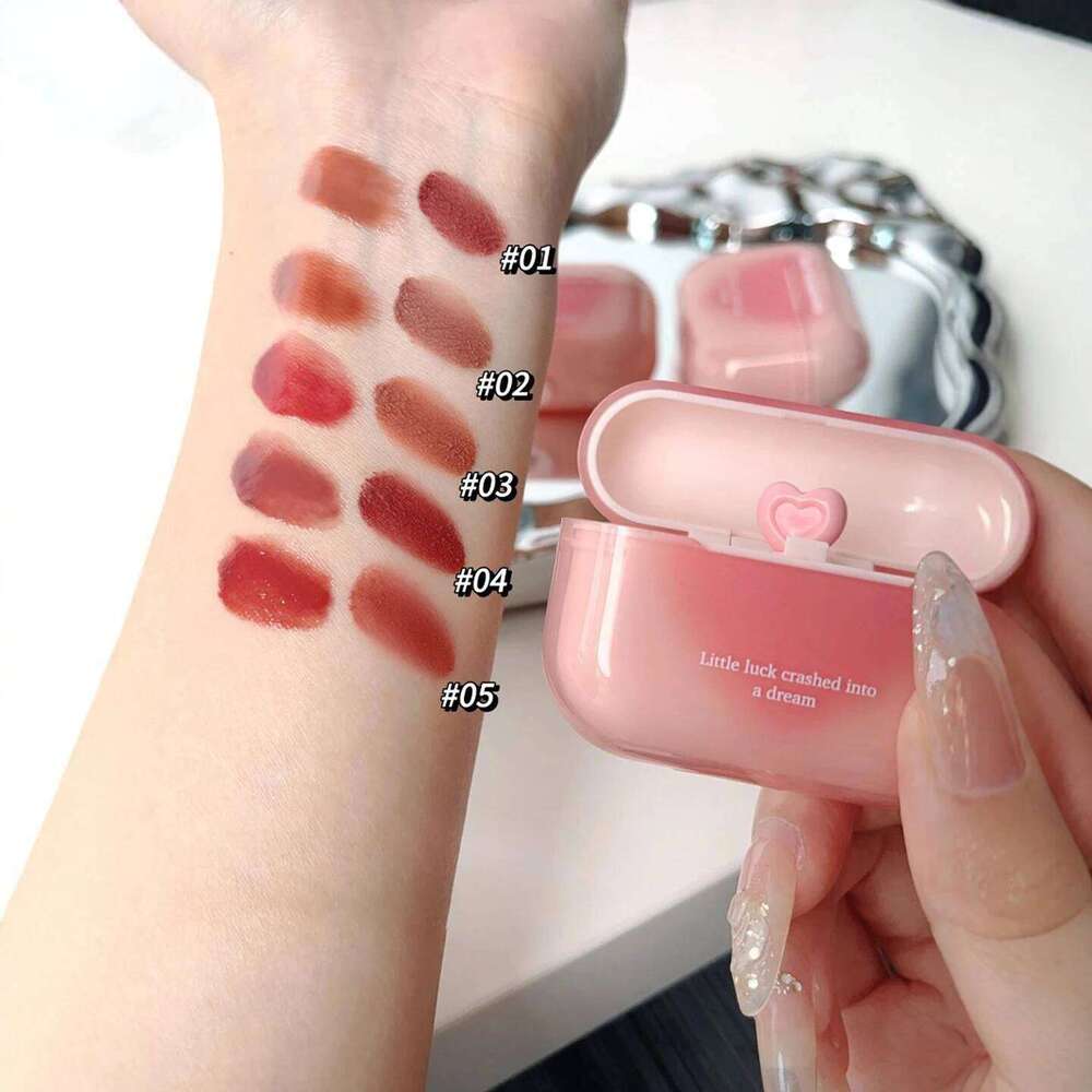 GOGO TALES Nude Matte Gloss Long Lasting Tint Korean Non Sticky Lip Mud Vegan Lipstick Mirror Finish Makeup H260302