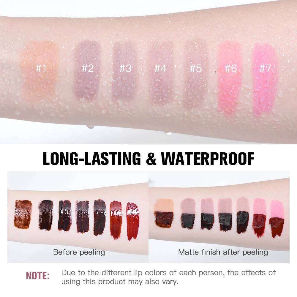 Lakerain 2 In 1 Liner Lipglaze & Moisturizing Oil Peel-off Lip Gloss Deep Hydration Waterproof Soft Lips Dual-head Design H260302