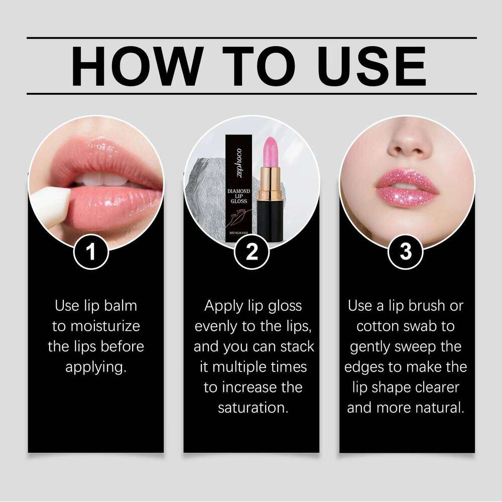 3Colors Glitter Waterproof Long Lasting Diamond Pearlescent Metallic Lipstick Black Lipgloss Women Lips Makeup Cosmetic H260302