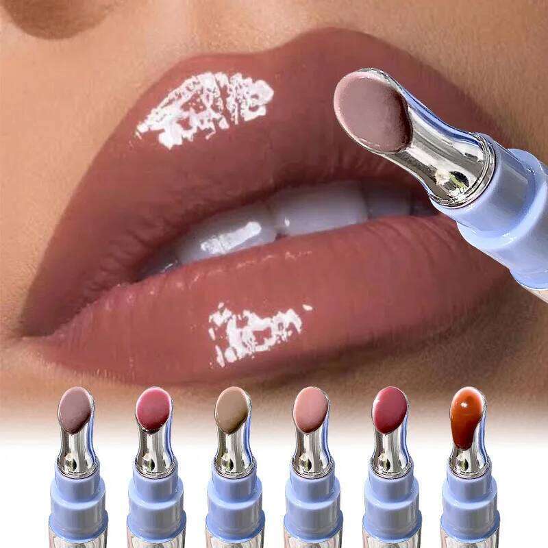 SHAQINUO Icy Glow Lip Gloss - One-Stroke Hydration, Whitening for Olive Skin, Cool Beauty Look, Smooth & Fine Texture H260302