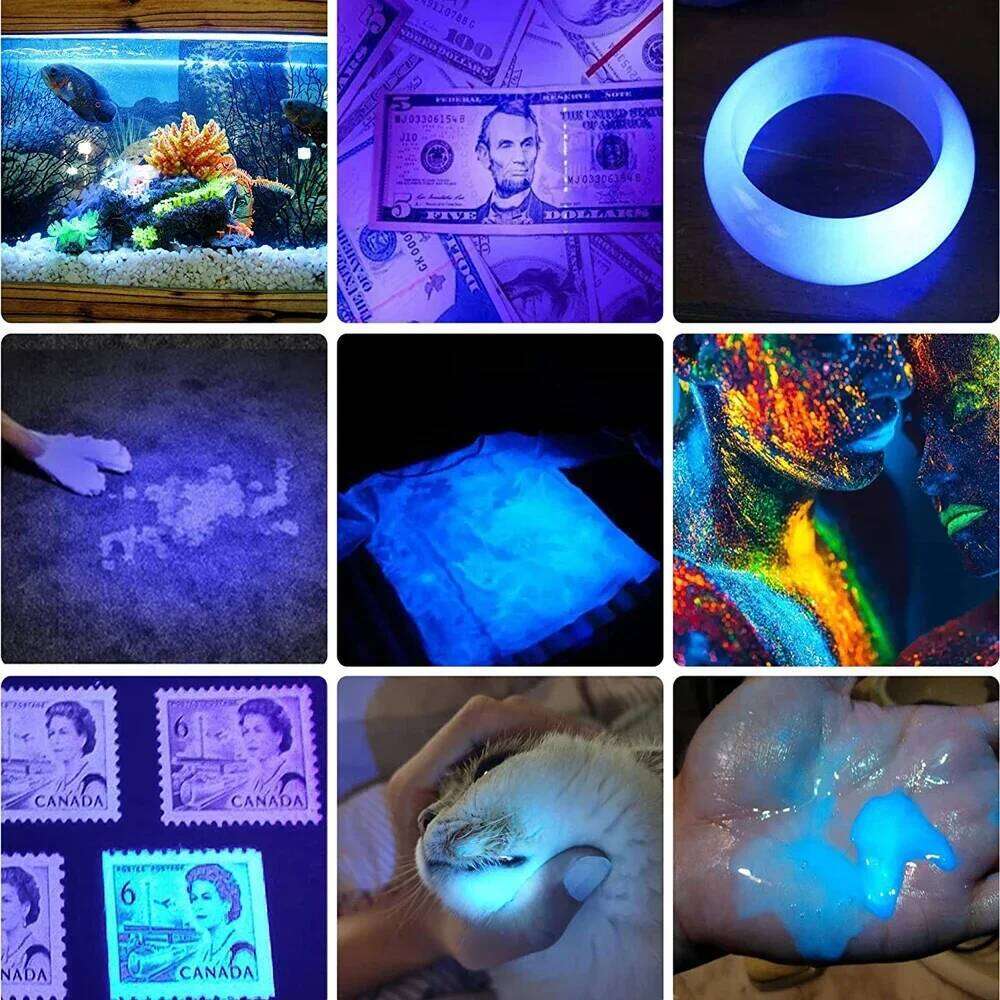 UV & Strong Flashlight USB Rechargeable Camping Lantern Pets Urine Stains Black Light Led Ultraviolet Torch Lamp Z260301
