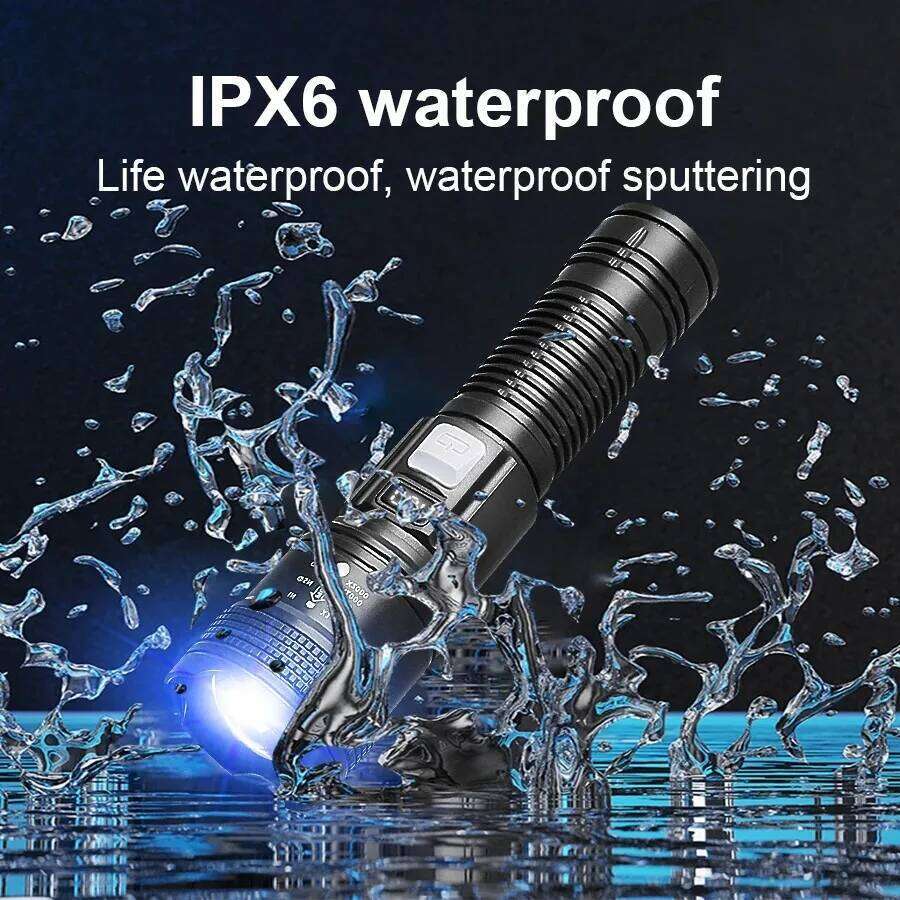 2000000LM Ultra-High Power Flashlight Digital Electronic Display Waterproof Torch Zoom Hand Light Outdoor Camping Lantern Z260301