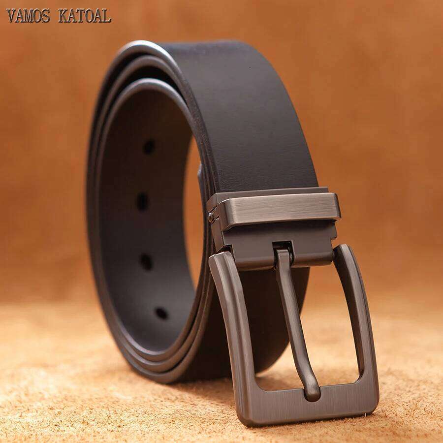 Cowhide Genuine Leather Belts for Men Male Pin Buckle Jeans Waist Mens Black Brown Commuter business Belt Ceinture Homme S260228