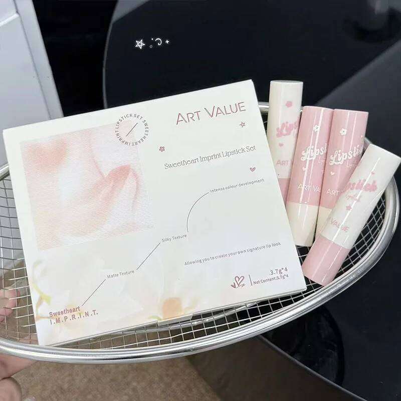 Art Value Lipstick Set, Soft Matte Finish with Subtle Sparkle, Lip Gloss Ideal for Autumn & Winter and Christmas Gift H260302