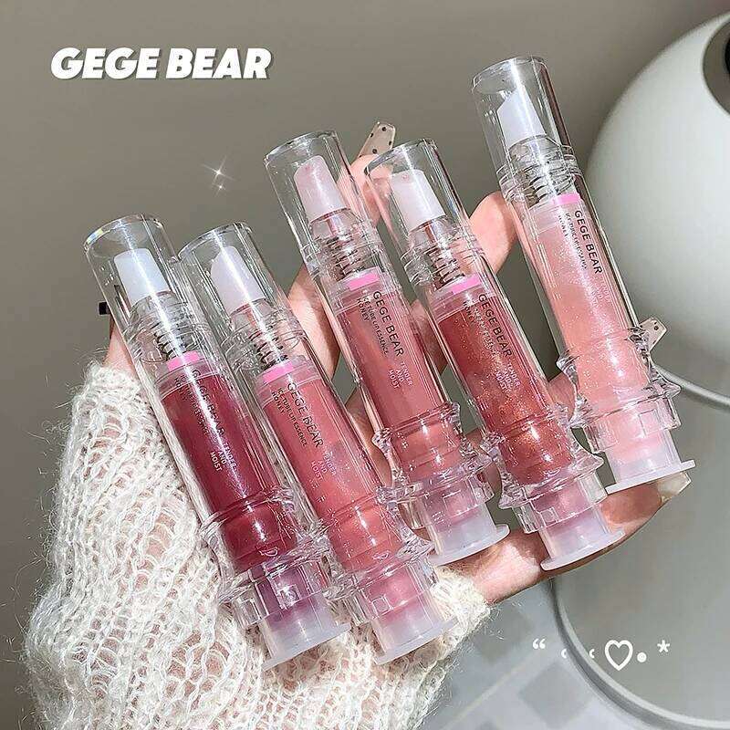 Gege Bear Gloss, Autumn/Winter Mirrored Hydrating Serum with Subtle Shimmer for Brightening and Moisturizing Lip H260302