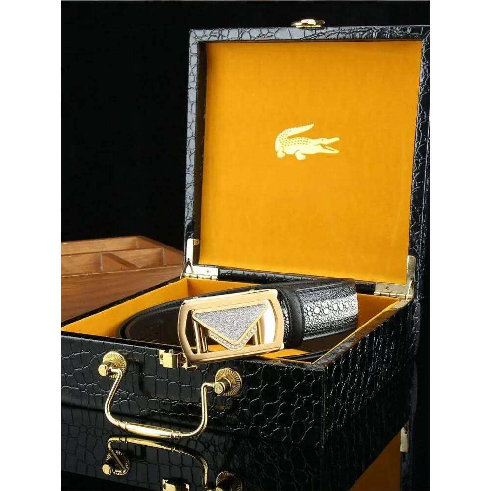 Fashion Male Pearl Fish Pattern Genuine Leather Belt Buckle Vintage Business Cowskin Casual Versatile Handmade Belts For Jeans S260228