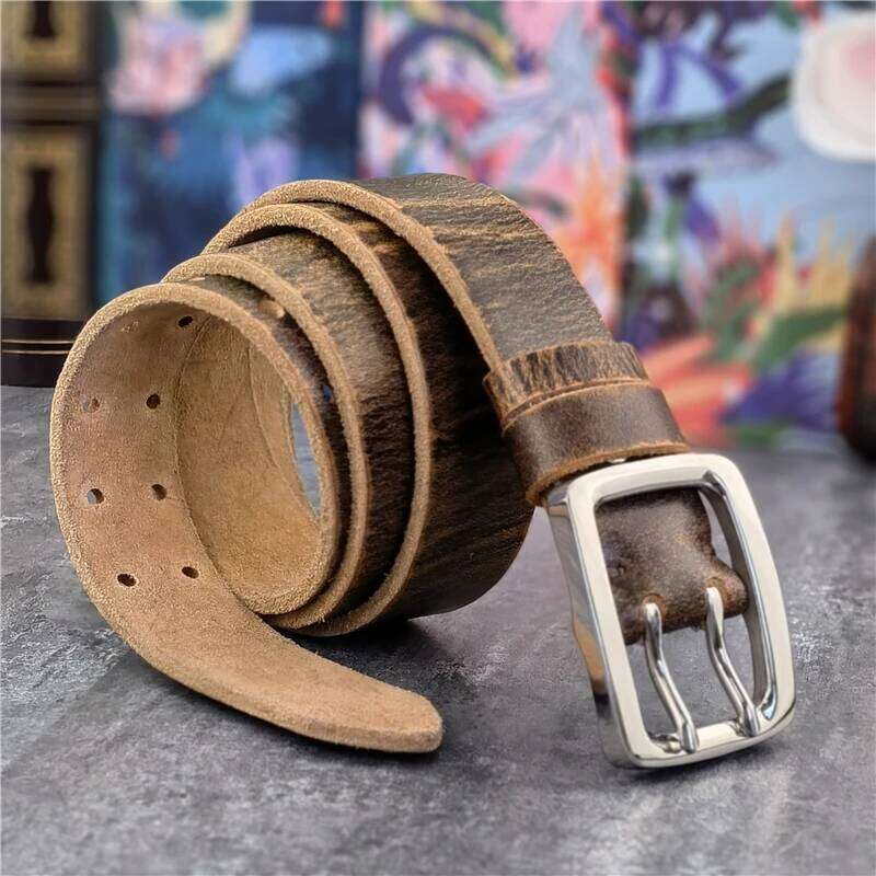38MM Double Pin Stainless Steel Buckle For Luxury Genuine Leather Men Ceinture Men's Belt SBT0017 S260228