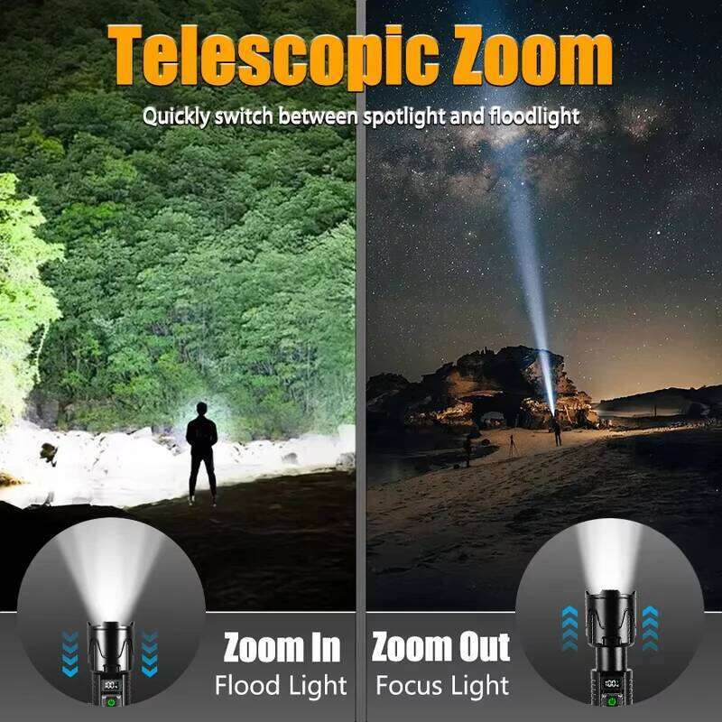 6000000LM Bright LED Powerful Rechargeable Portable Tactical Flashlight Long Shot 5000M Fishing Camping Zoom Lanterns Z260301