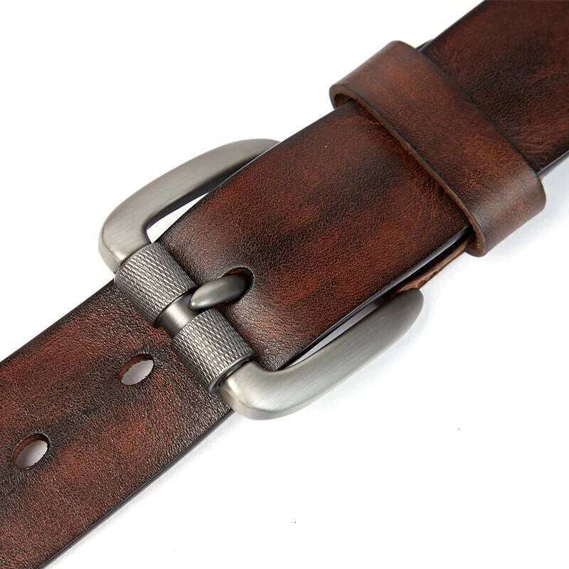 MEDYLA Men's Leather Vintage Pin Buckle Natural Skin Waistband Strap Jeans For Male Cowhide Belt Delivery In 24 Hours S260228