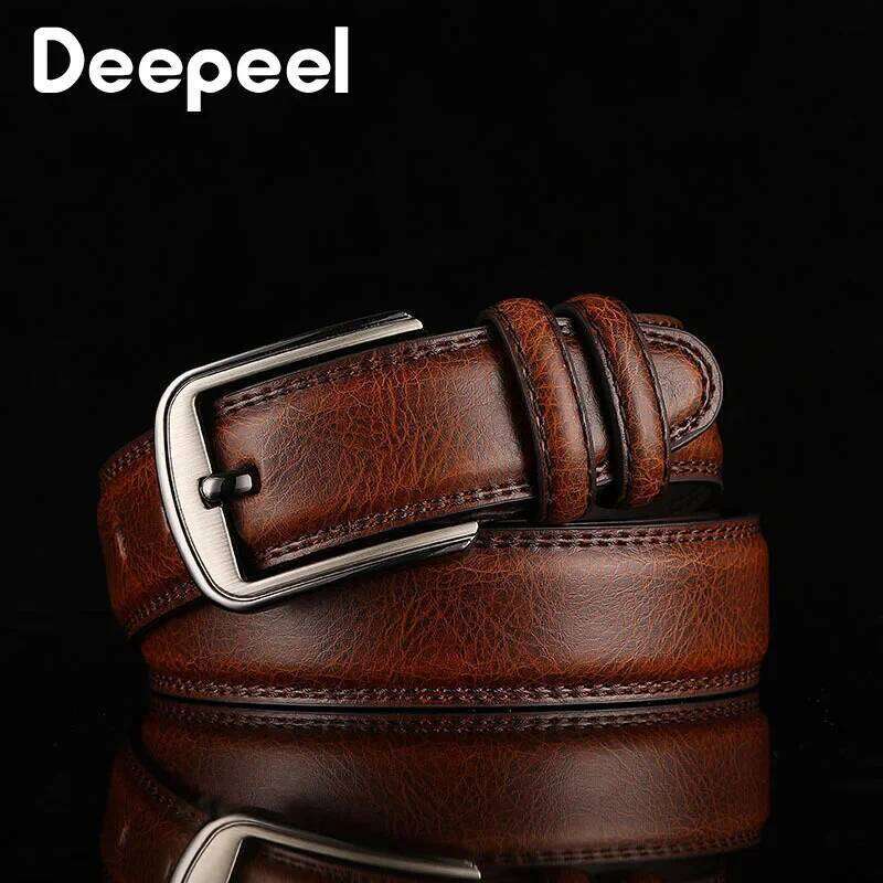 1Pc Deepeel 3.7*110-130cm Men's 2nd Cowskin Leather Belts Male Designer Business Waistband Crafts for Adults Jeans Accessories S260228